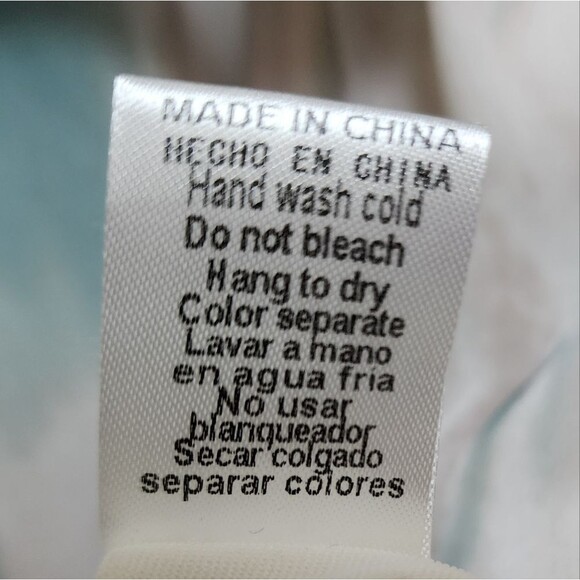 Chic Soul Dress Sz 1X Teal Tan Chiffon Maxi Flutter Sleeve Surplice V Neck Slit - Picture 13 of 13